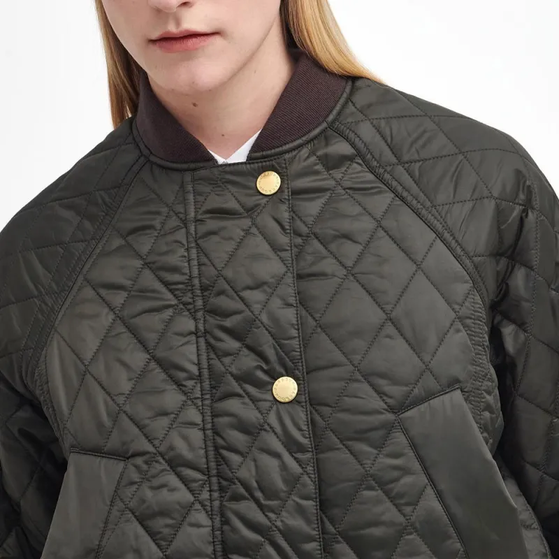 BARBOUR Puffer Jacket Women's Olive Green-4