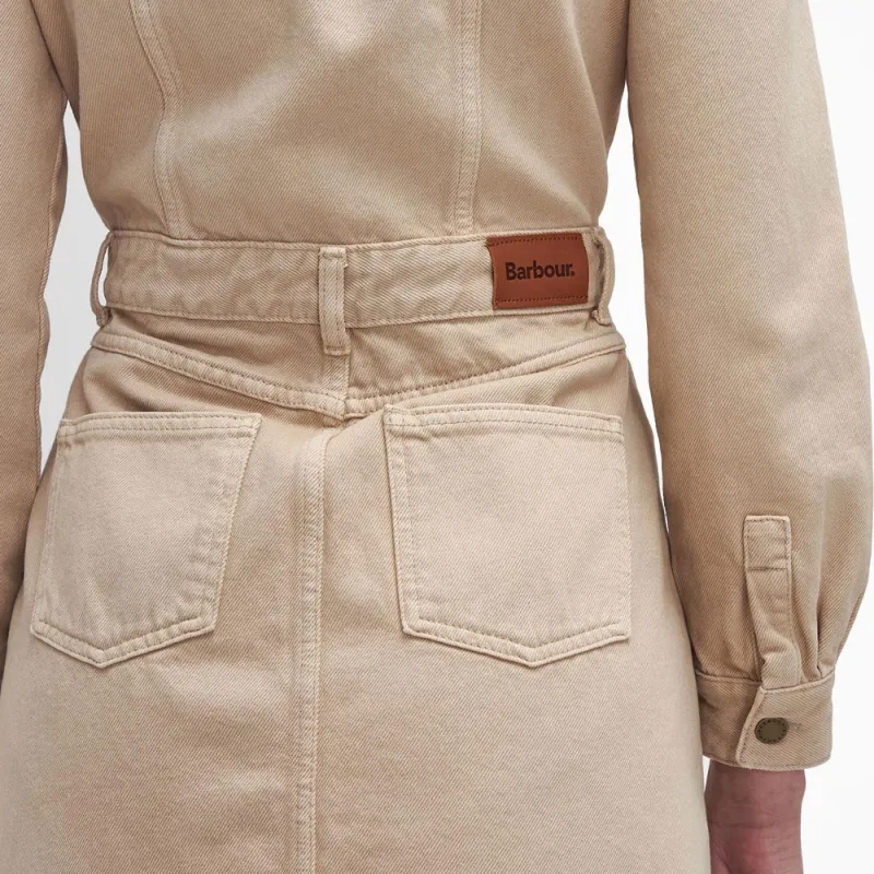 BARBOUR Long-Sleeved Dresses Women's White Black Pepper-6