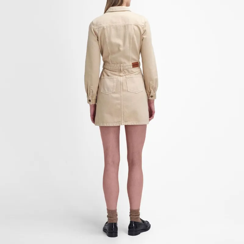 BARBOUR Long-Sleeved Dresses Women's White Black Pepper-2