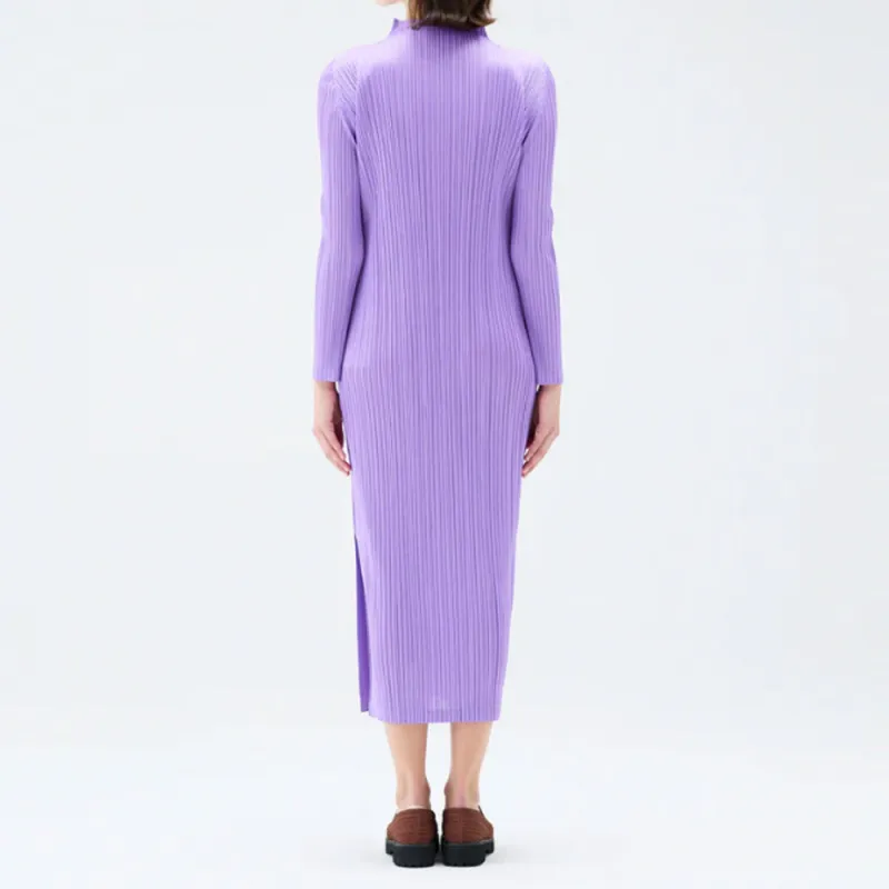 PLEATS PLEASE ISSEY MIYAKE Long Sleeved Dress Women's Light Purple-2