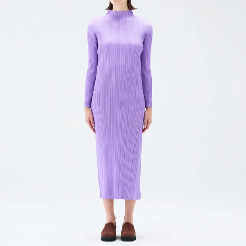 PLEATS PLEASE ISSEY MIYAKE Long Sleeved Dress Women's Light Purple-1