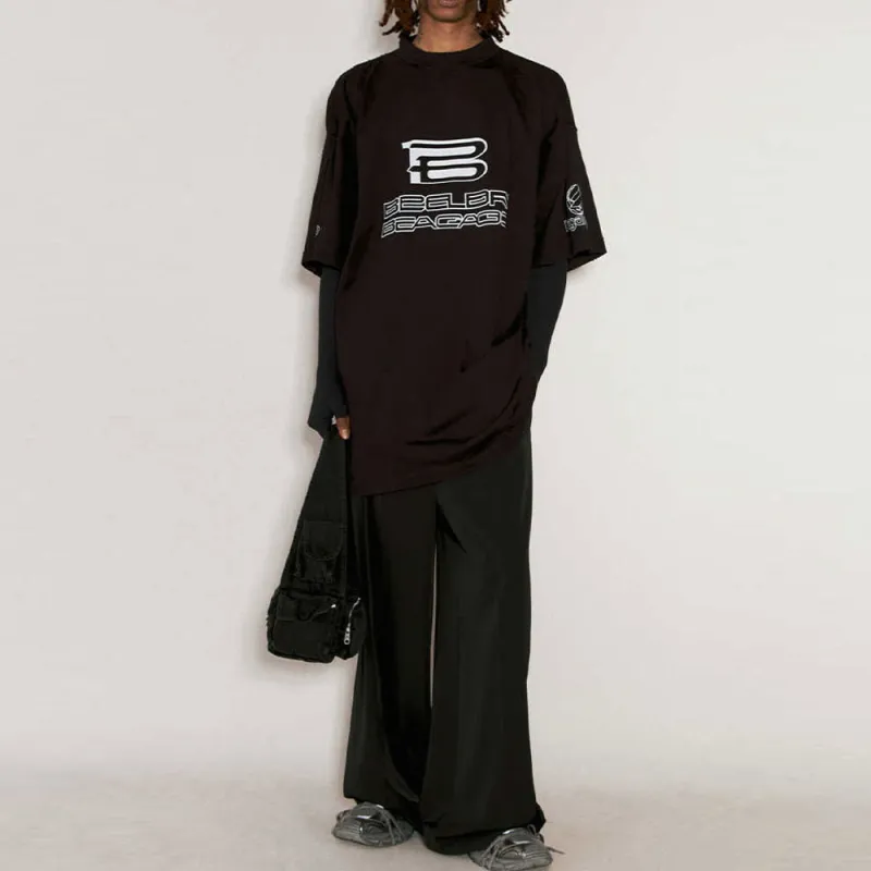 Balenciaga Uv Sleeves T Shirt 'Washed Black/White'-1