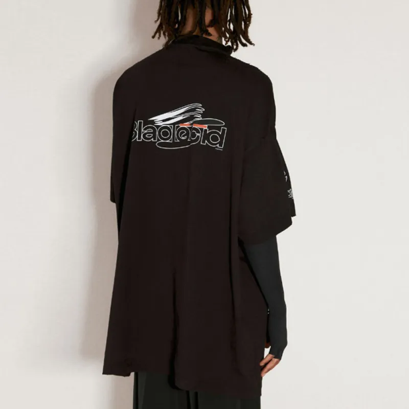 Balenciaga Uv Sleeves T Shirt 'Washed Black/White'-3