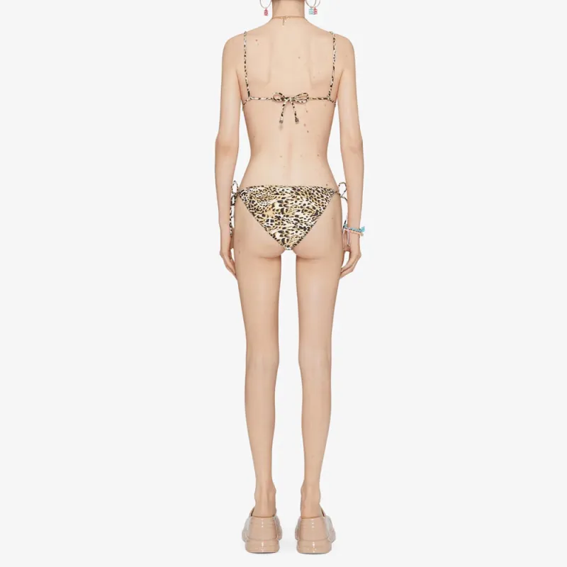 Givenchy 4G detail Leopard print Bikini Top-2