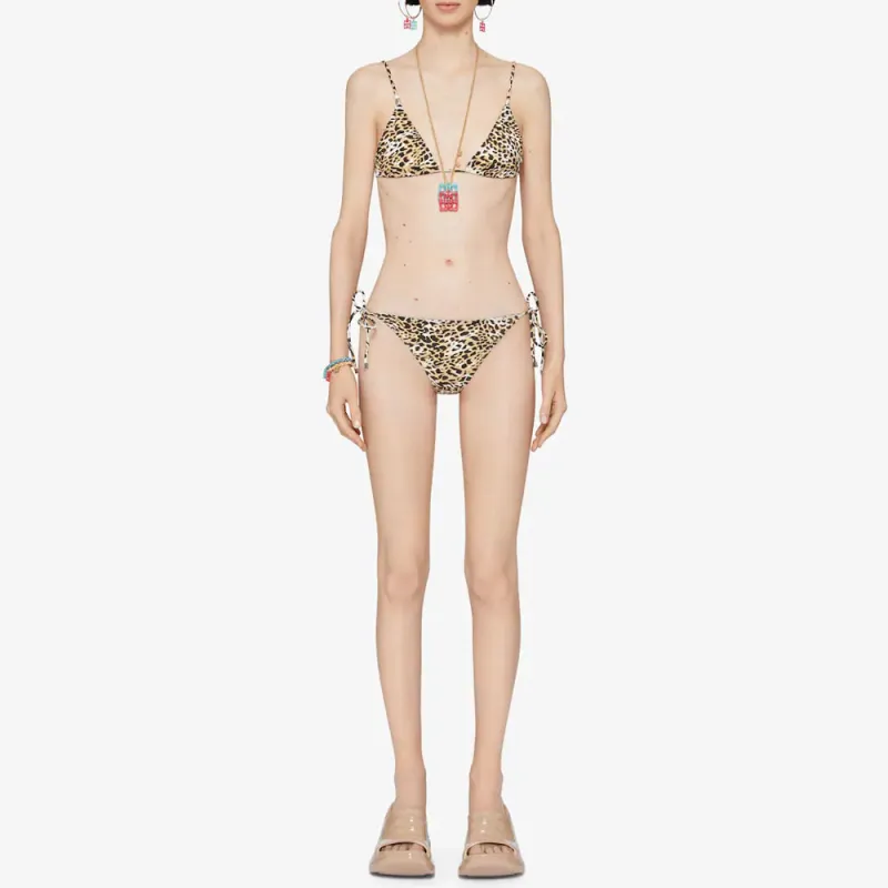 Givenchy 4G detail Leopard print Bikini Top-1