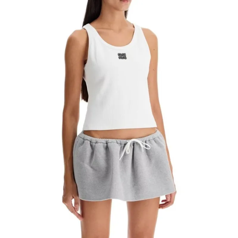 MIU MIU Sleeveless Ribbed Tank Top-3