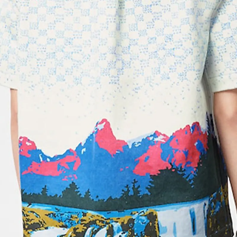 LOUIS VUITTON Landscape Short Sleeved Denim Shirt-5