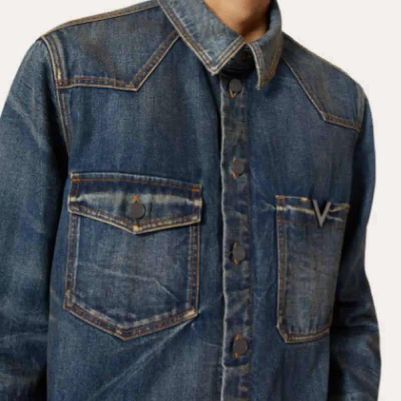 Valentino V Logo Buttoned Denim Jacket-4