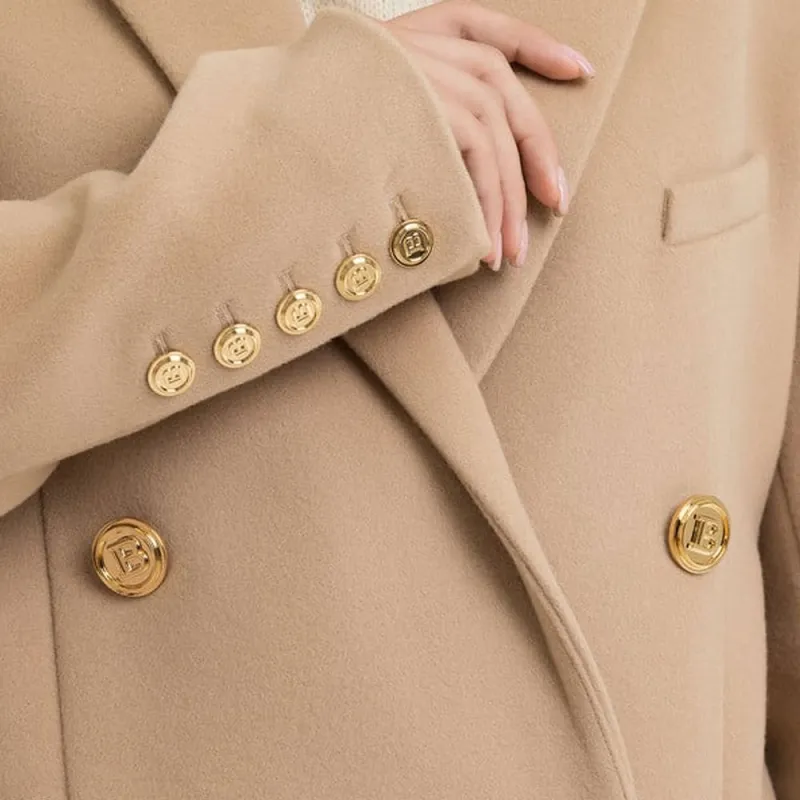 BALMAIN Coats Women's Beige-1