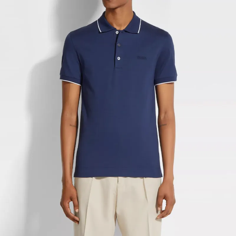 Zegna Polo Shirt Men's Workwear Blue-2