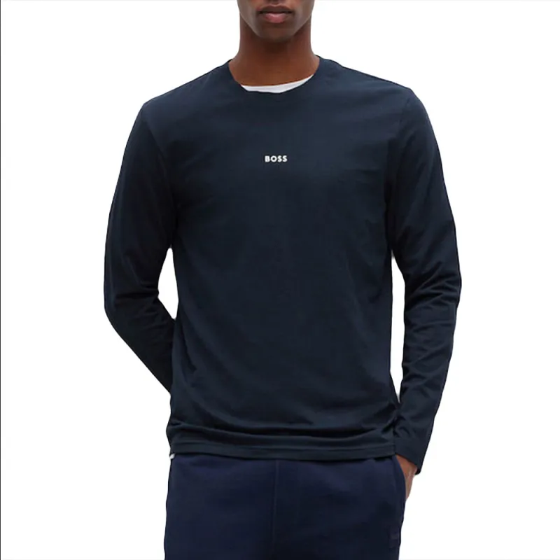 HUGO BOSS Contrast Logo Long Sleeved T Shirt-3