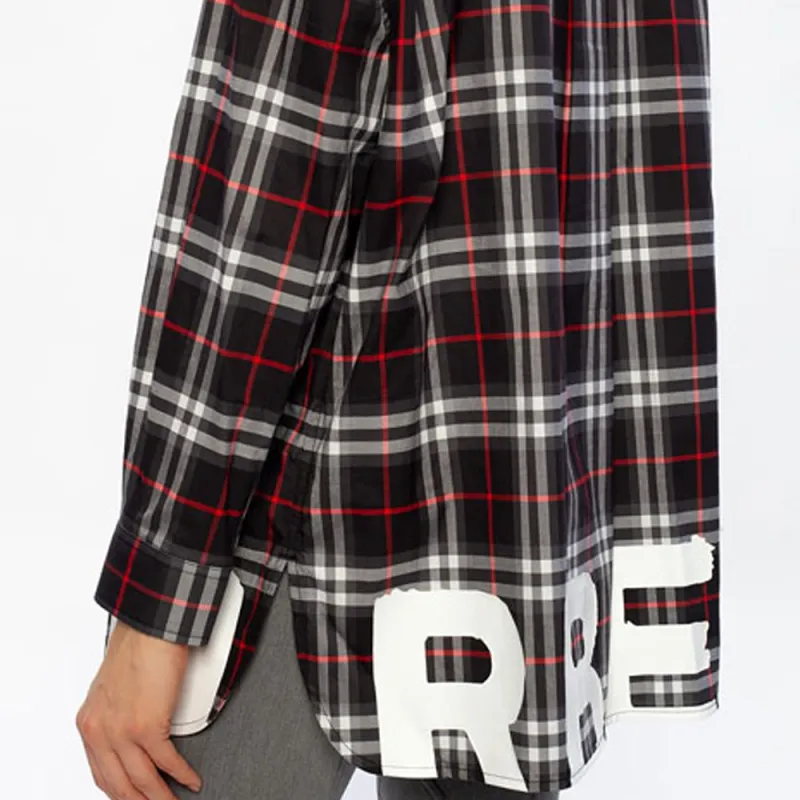 Burberry Shirts Women's Red Plaid-4