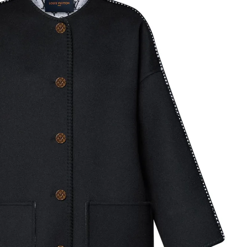 Lv Double Face Blanket Stitch Coat-4