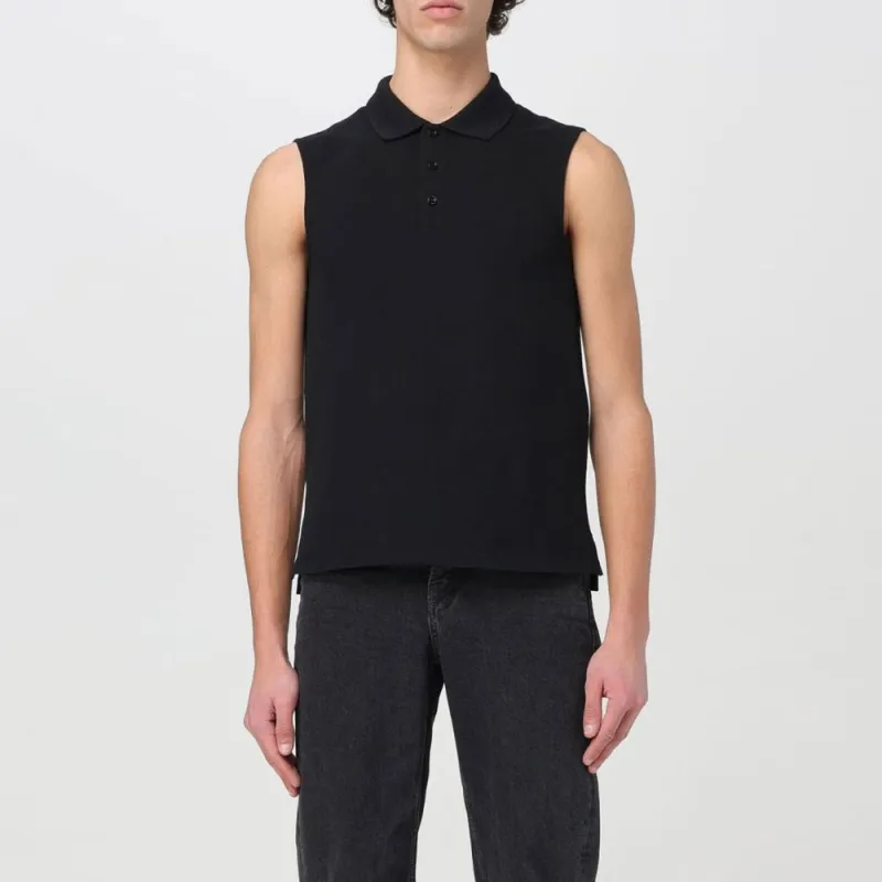 SAINT LAURENT Cassandre Sleeveless Polo Shirt-2
