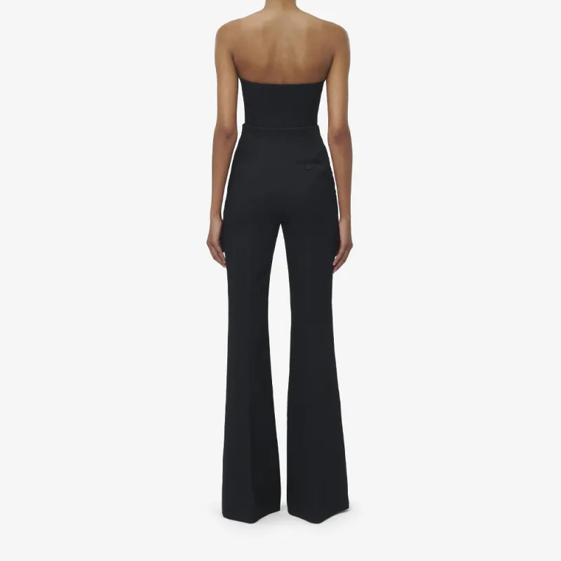 Alexander McQueen Fold Over Waist Flared Tailored Trousers-3