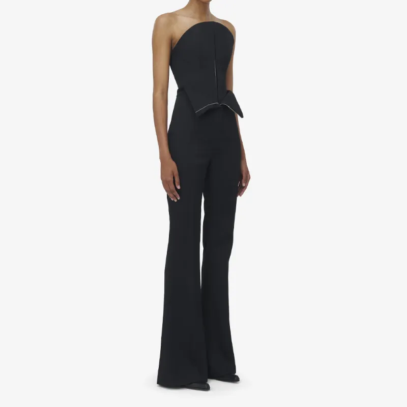 Alexander McQueen Fold Over Waist Flared Tailored Trousers-4