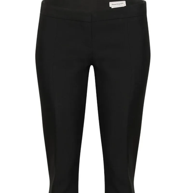 Alexander McQueen Mid Rise Flared Tailored Trousers-4