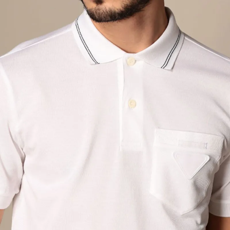 PRADA Polo Shirts Men White-5