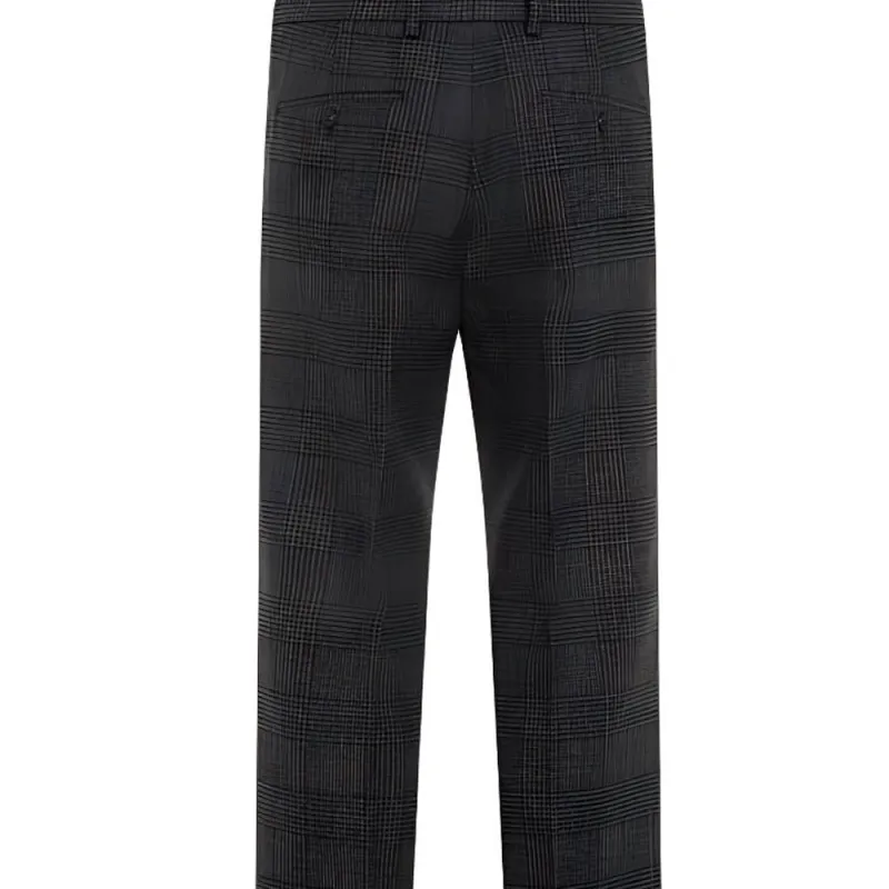 PRADA Prince Of Wales Mid Rise Checked Trousers-4