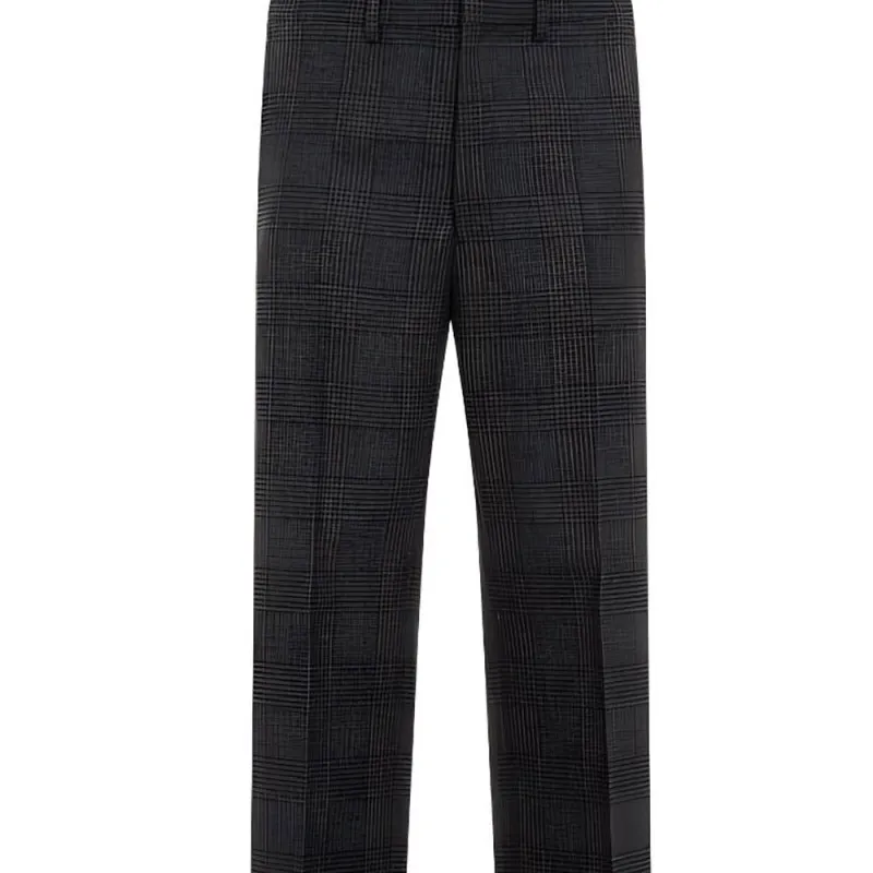 PRADA Prince Of Wales Mid Rise Checked Trousers-2