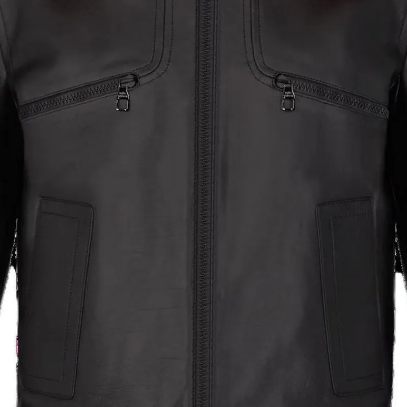 LOUIS VUITTON FW22 Leather Jacket Men's Black-5