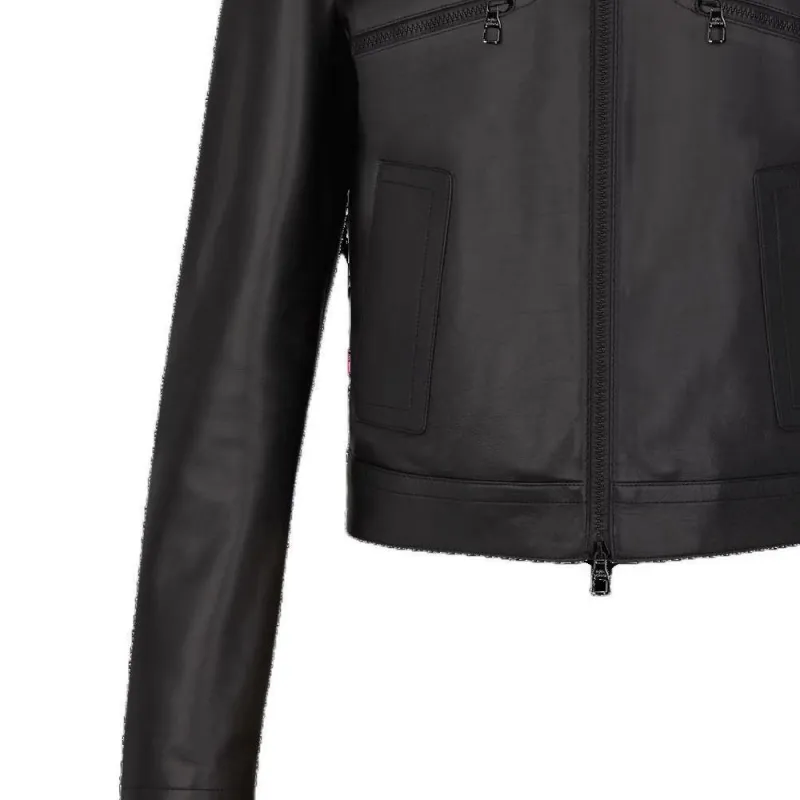 LOUIS VUITTON FW22 Leather Jacket Men's Black-4