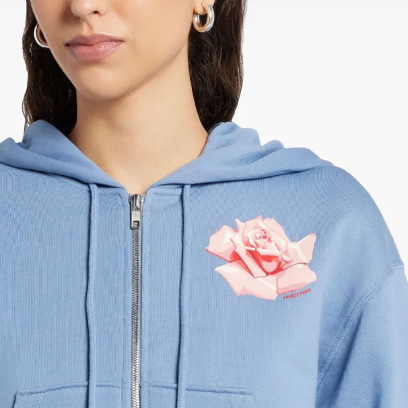 KENZO Rose Zip Up Hoodie-4