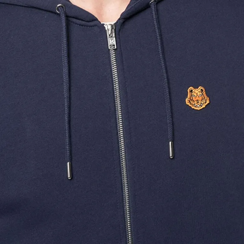 KENZO Logo patch Zip up Hoodie-5