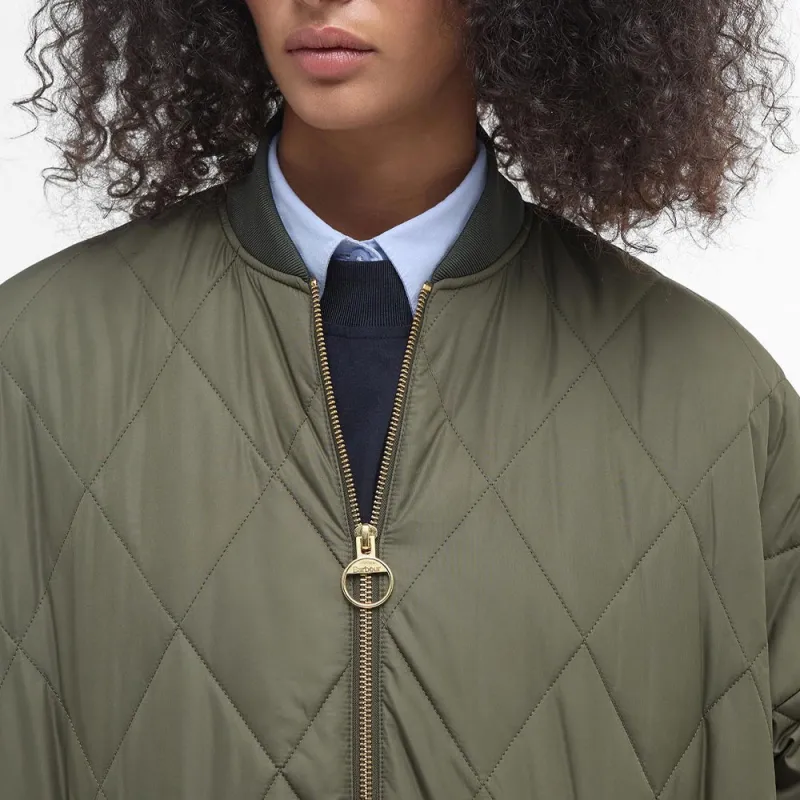 BARBOUR Puffer Jacket Women's Dark Olive-4