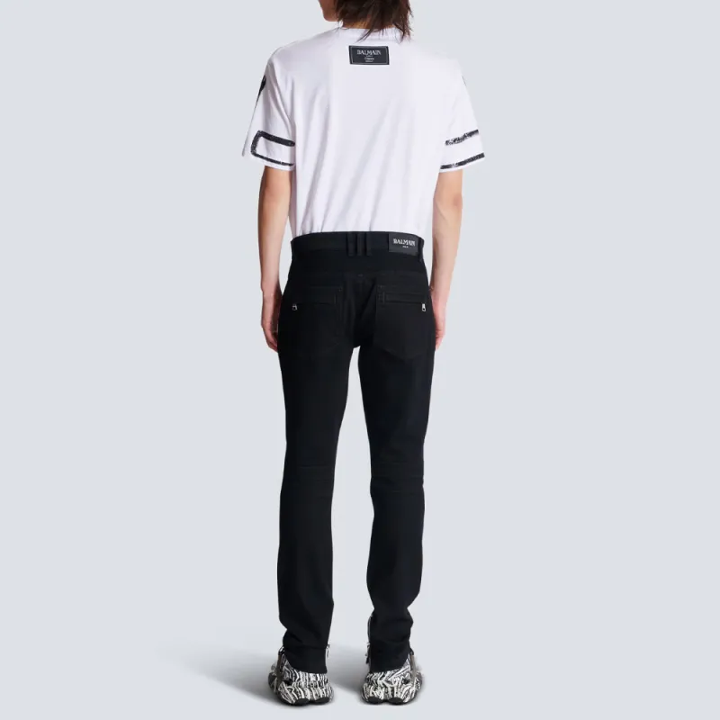 BALMAIN Zip Detailed Slim Fit Jeans-3