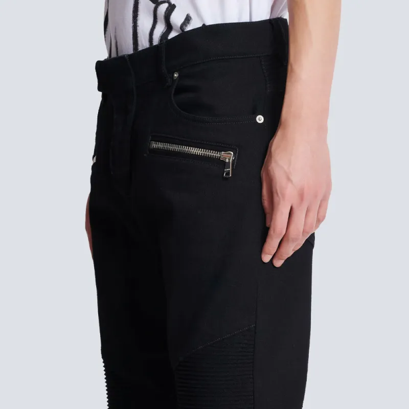 BALMAIN Zip Detailed Slim Fit Jeans-7