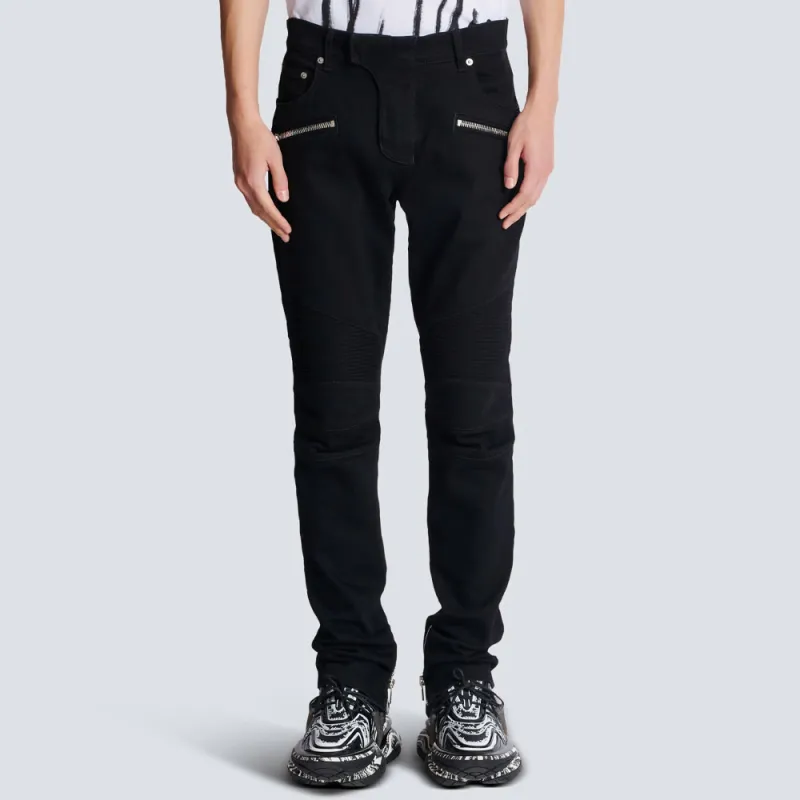 BALMAIN Zip Detailed Slim Fit Jeans-2