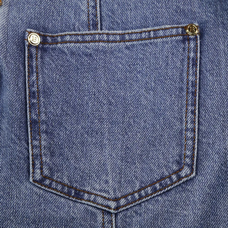BALMAIN Denim Short Skirts Women's Blue-5