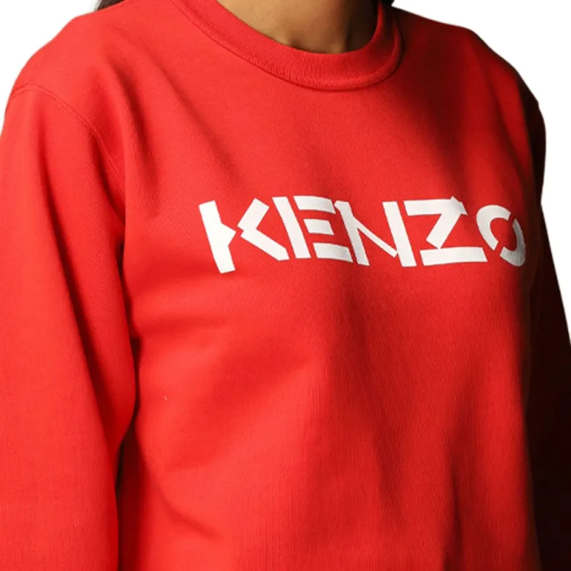 KENZO Letter Logo FW21 Sweatshirt Women's Red-4