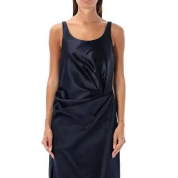 FENDI Gathered Strapless Satin Dress