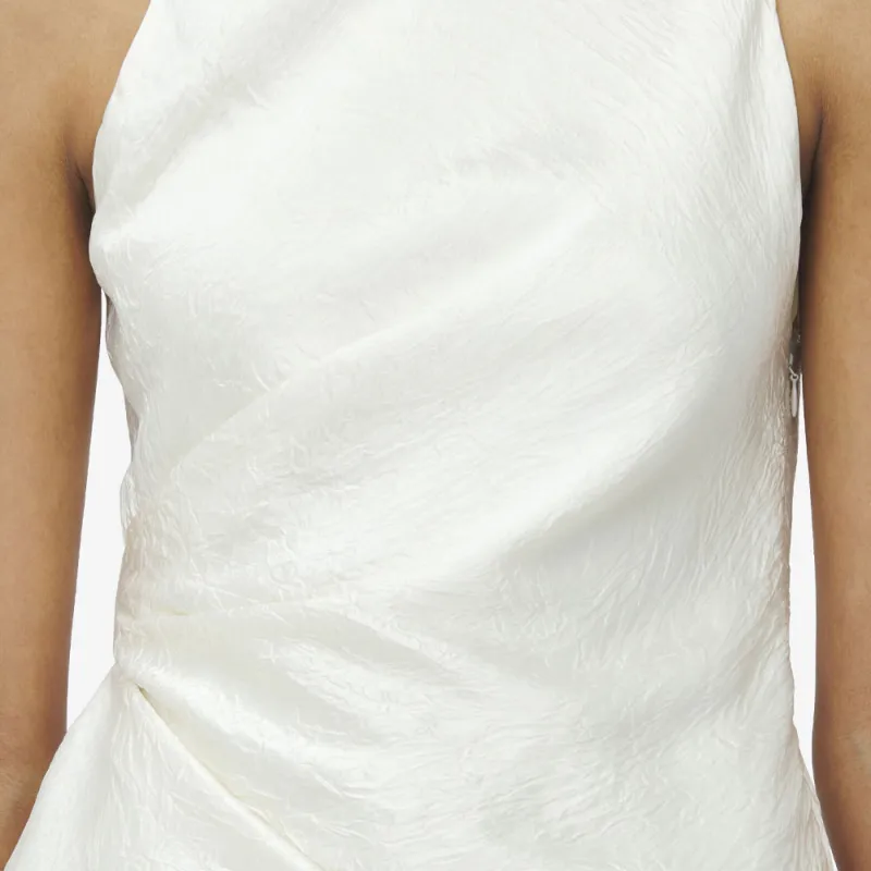 Alexander McQueen Mock Neck Asymmetric Satin Top-6