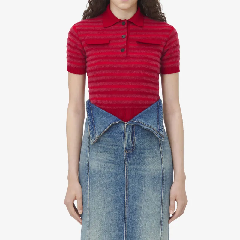 Alexander McQueen Fold Over Waist Denim Skirt-4