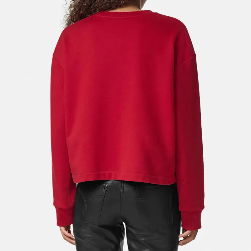 VERSACE Logo Embellished Crewneck Sweatshirt-3