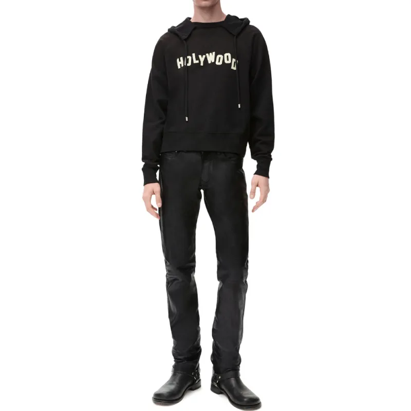 LOEWE FW24 Leather Pants Men's Black-1