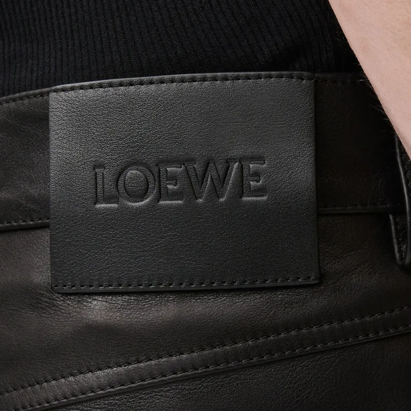 LOEWE FW24 Leather Pants Men's Black-4