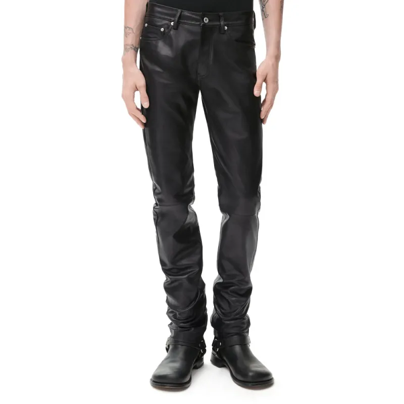 LOEWE FW24 Leather Pants Men's Black-2