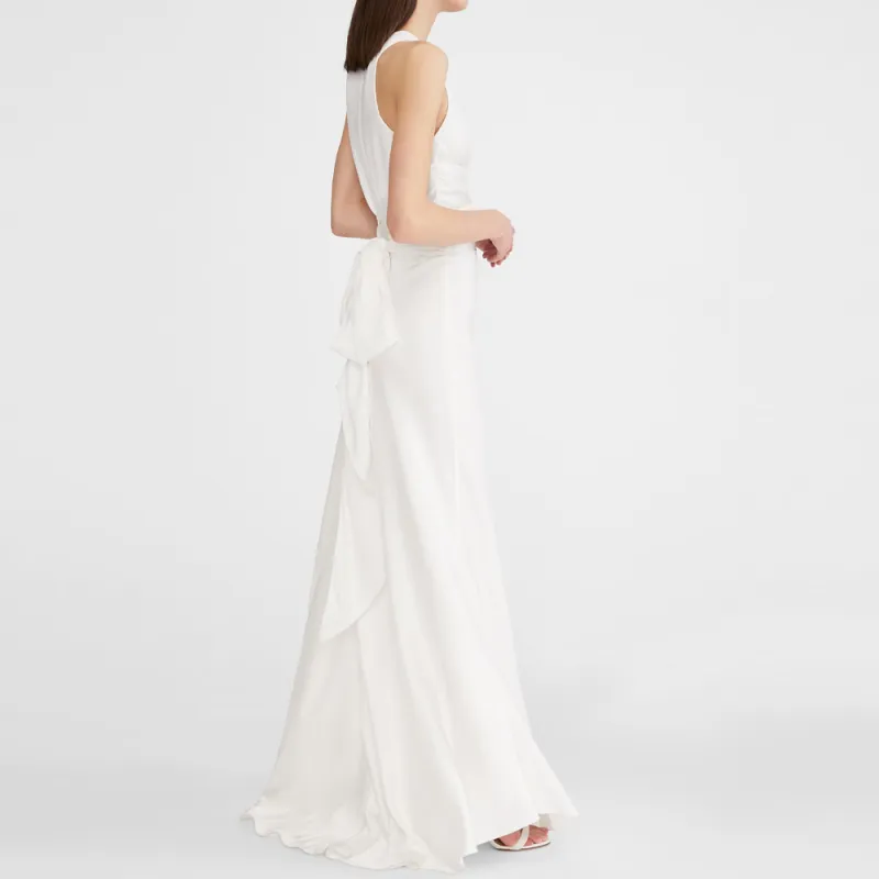 MaxMara Sleeveless Dress Women's White-3