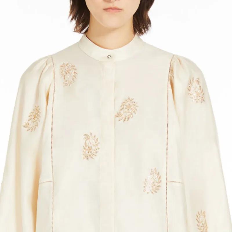 MaxMara Caladio Embellished Long Sleeved Top-4
