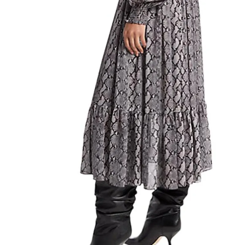MICHAEL KORS Boat neck Smocked Maxi Dress-2