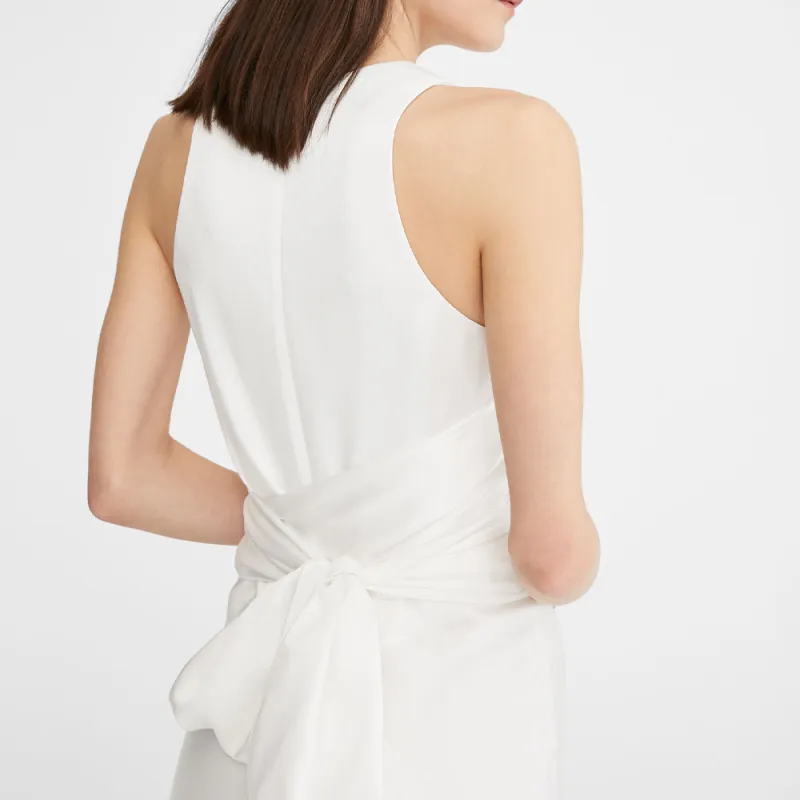 MaxMara Sleeveless Dress Women's White-5