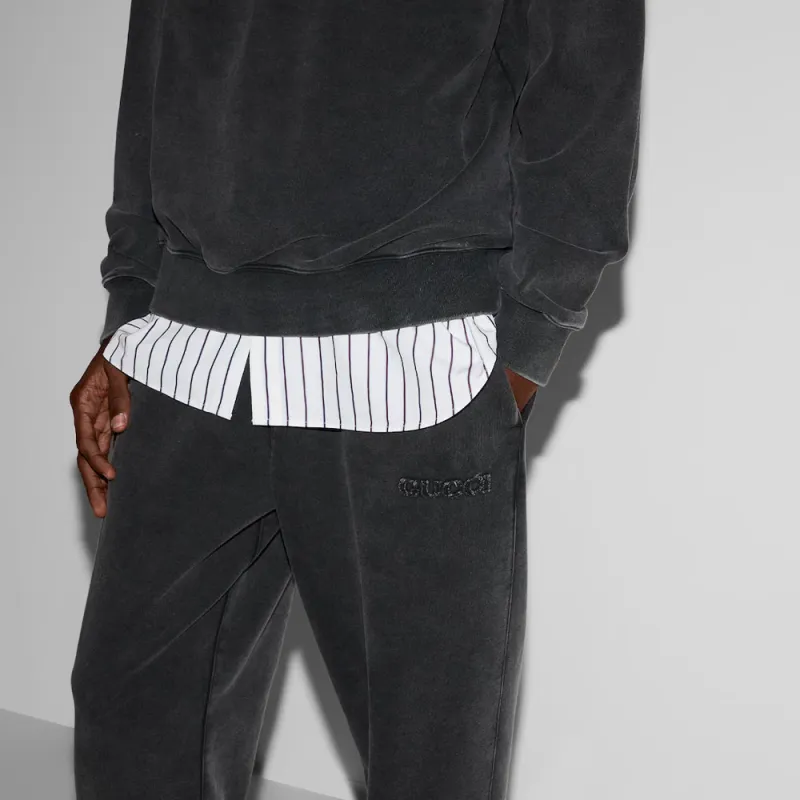 GUCCI FW24 Knitted Sweatpants Men's Dark Gray-5