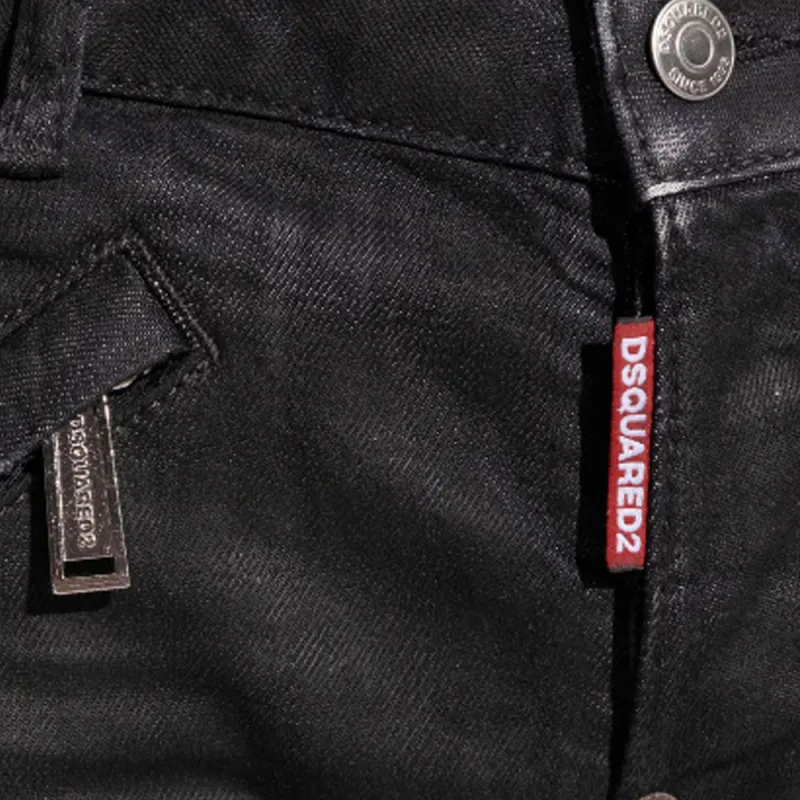 DSQUARED 2 High Waist Skinny Cut Embellished Jeans-5
