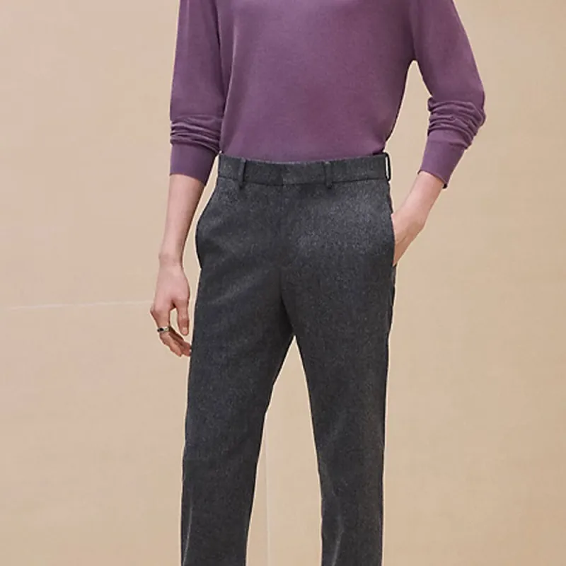HERMES Suit Trousers Men Gray-3