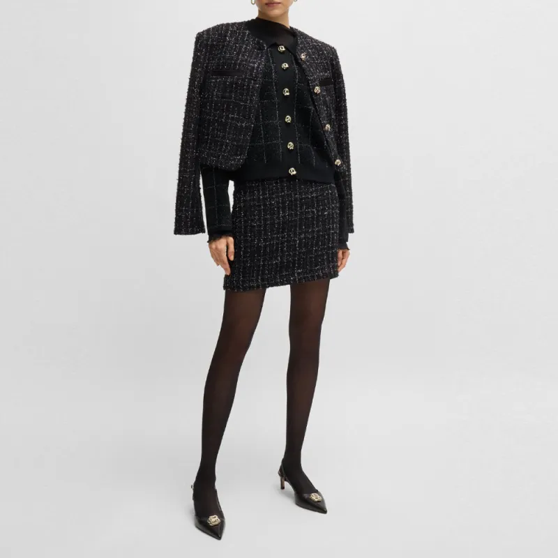 HUGO BOSS Tweed Cropped Jacket-3