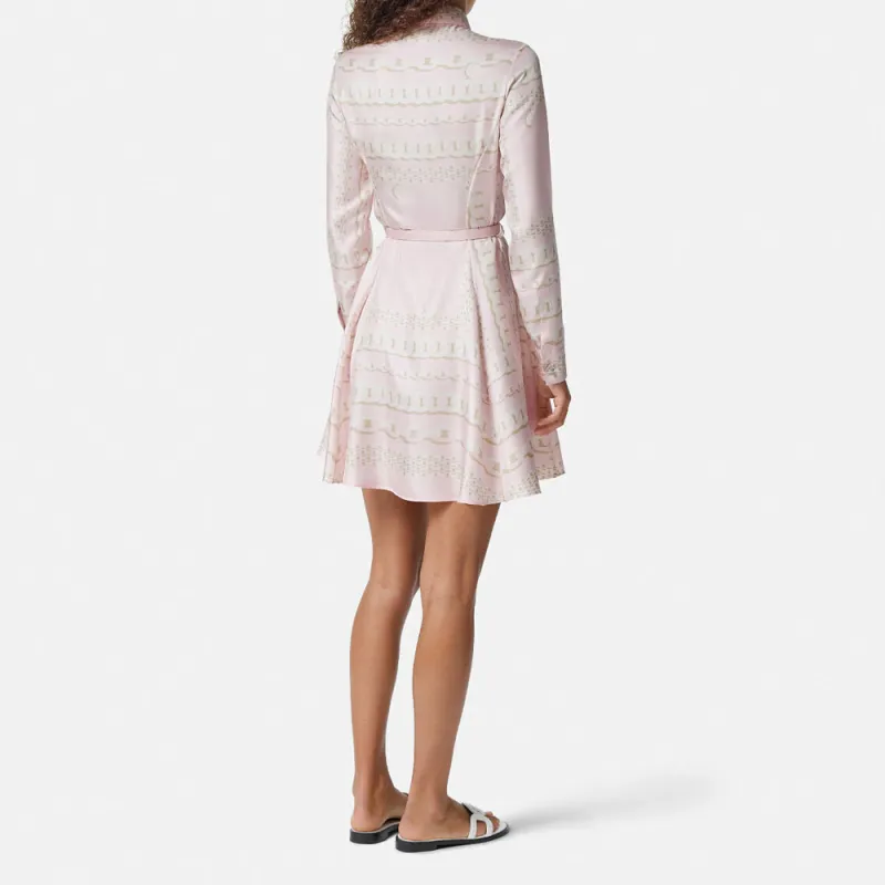 VERSACE Chain Printed Belted Mini Dress-3